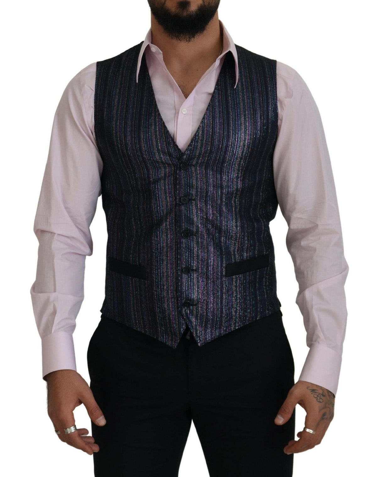Dolce & Gabbana Multicolor Polyester Waistcoat Dress Formal Vest -  Vests for Men Suits -  Dolce & Gabbana.