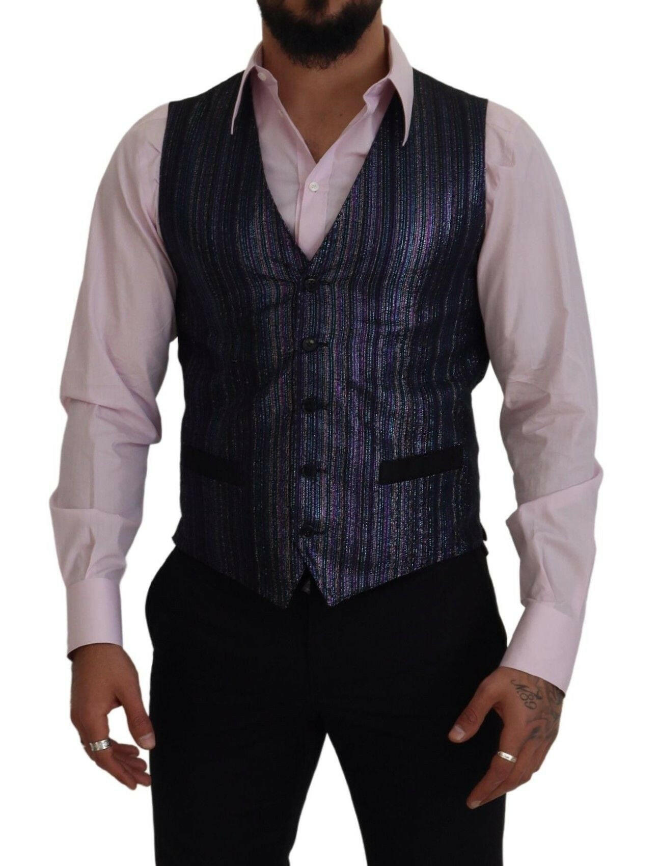 Dolce & Gabbana Multicolor Polyester Waistcoat Dress Formal Vest -  Vests for Men Suits -  Dolce & Gabbana.