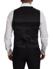 Dolce & Gabbana Black Virgin Wool Waistcoat Formal Dress Vest -  Vests for Men Suits -  Dolce & Gabbana.