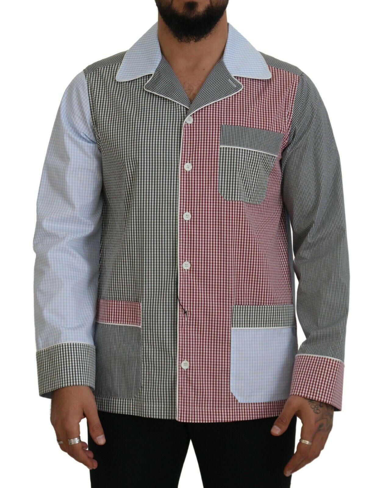Dolce & Gabbana Multicolor Patchwork Cotton Long Sleeves Shirt -   -  Dolce & Gabbana.