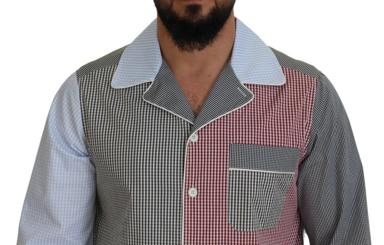 Dolce & Gabbana Multicolor Patchwork Cotton Long Sleeves Shirt -   -  Dolce & Gabbana.