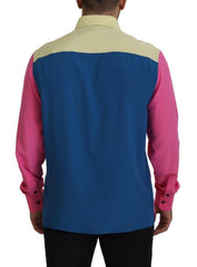 Dolce & Gabbana Multicolor Patchwork Silk Button Down Shirt -   -  Dolce & Gabbana.