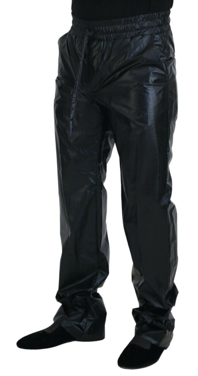 Dolce & Gabbana Black Shining Drawstring Trouser Nylon Pants -   -  Dolce & Gabbana.
