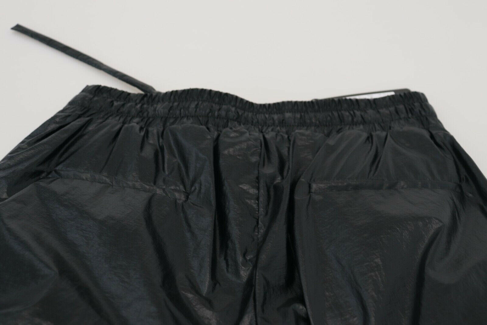 Dolce & Gabbana Black Shining Drawstring Trouser Nylon Pants -   -  Dolce & Gabbana.