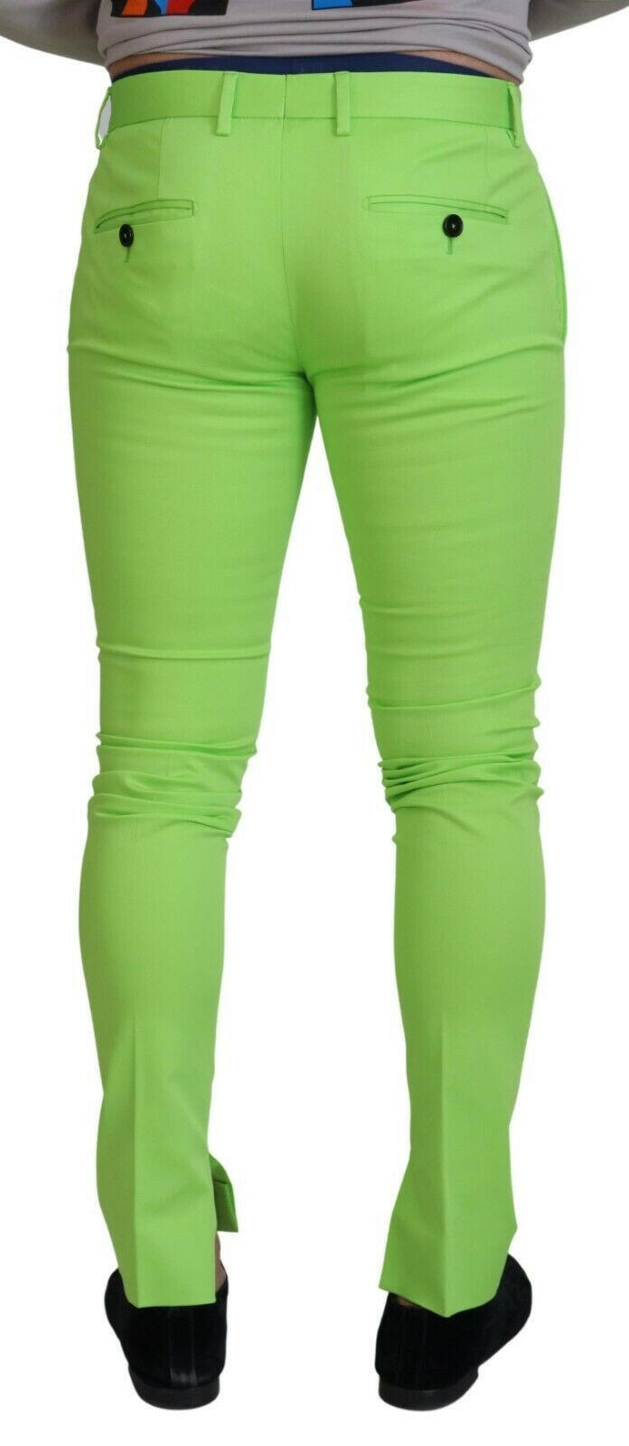 Dolce & Gabbana Light Green Cotton Skinny Men Trousers Pants -   -  Dolce & Gabbana.