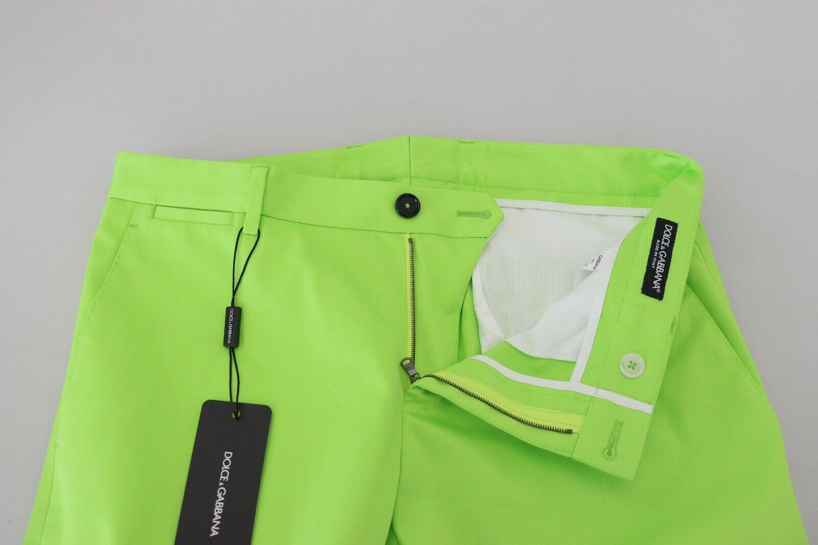 Dolce & Gabbana Light Green Cotton Skinny Men Trousers Pants -   -  Dolce & Gabbana.