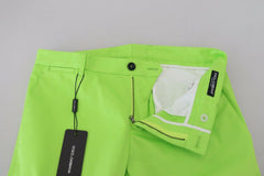 Dolce & Gabbana Light Green Cotton Skinny Men Trousers Pants -   -  Dolce & Gabbana.