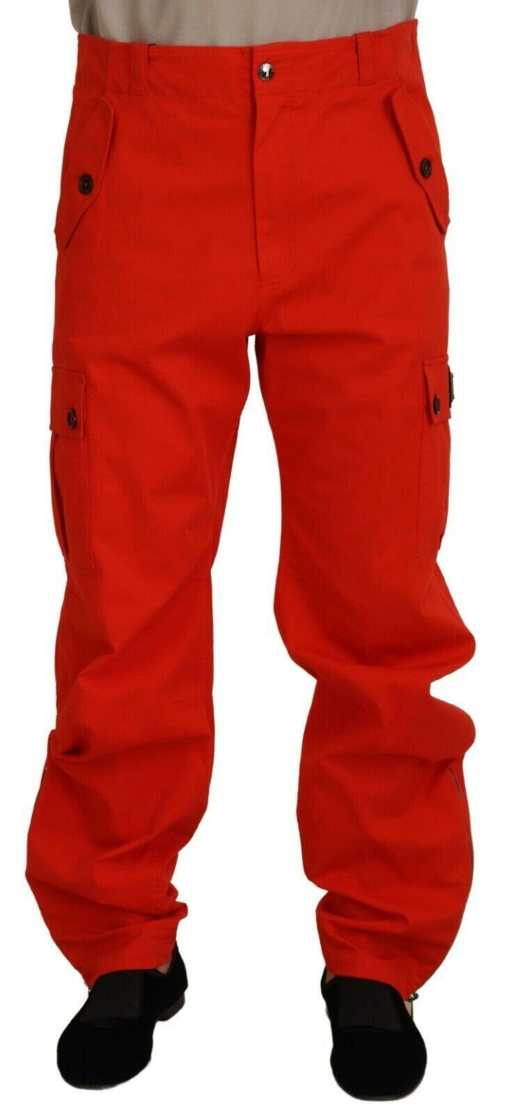 Dolce & Gabbana Red Cargo Men Trousers Cotton Pants -   -  Dolce & Gabbana.
