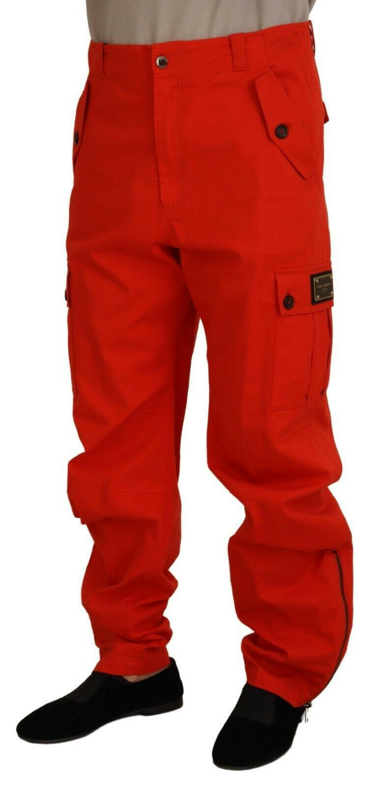 Dolce & Gabbana Red Cargo Men Trousers Cotton Pants -   -  Dolce & Gabbana.