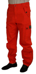 Dolce & Gabbana Red Cargo Men Trousers Cotton Pants -   -  Dolce & Gabbana.