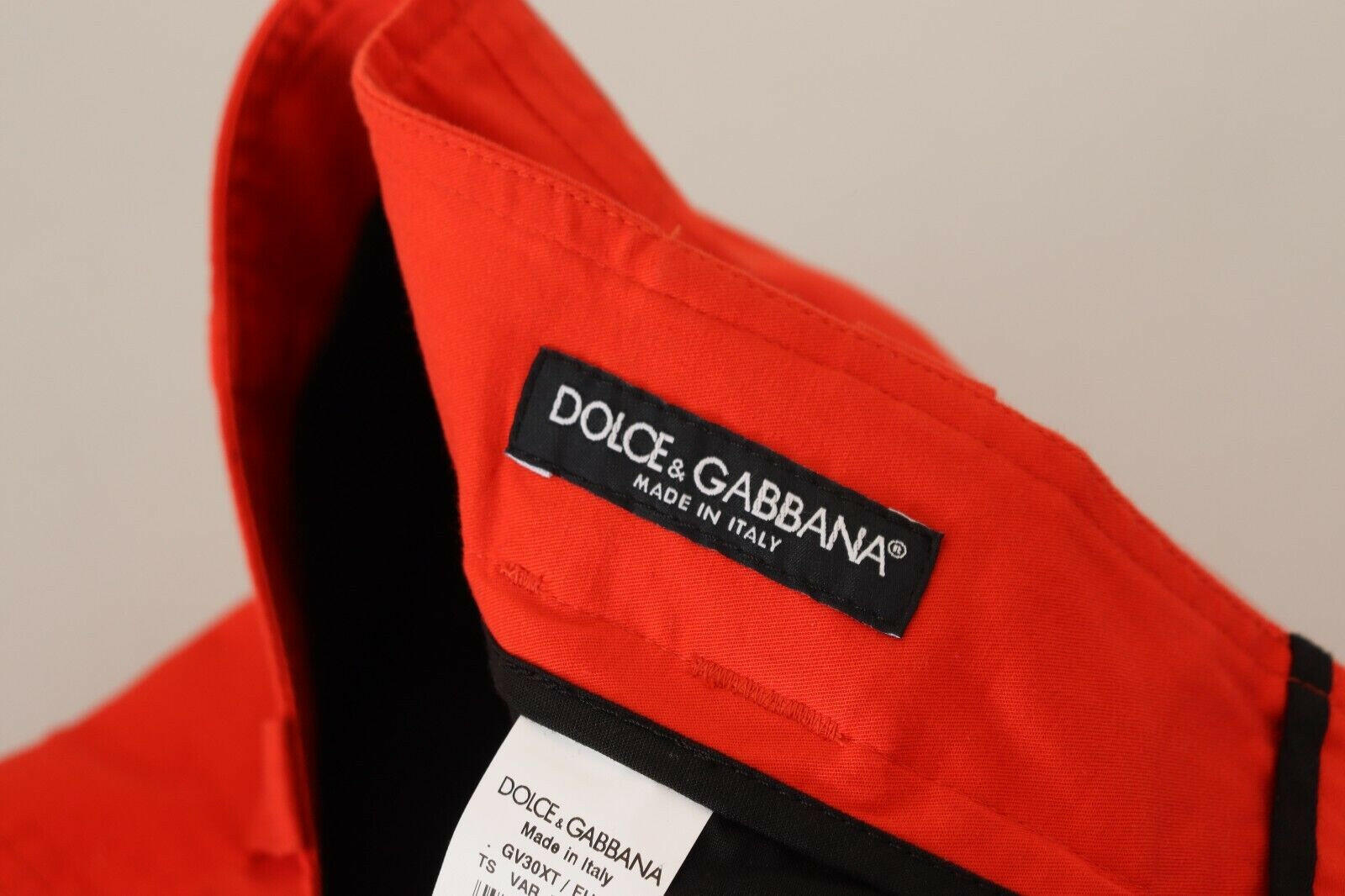 Dolce & Gabbana Red Cargo Men Trousers Cotton Pants -   -  Dolce & Gabbana.