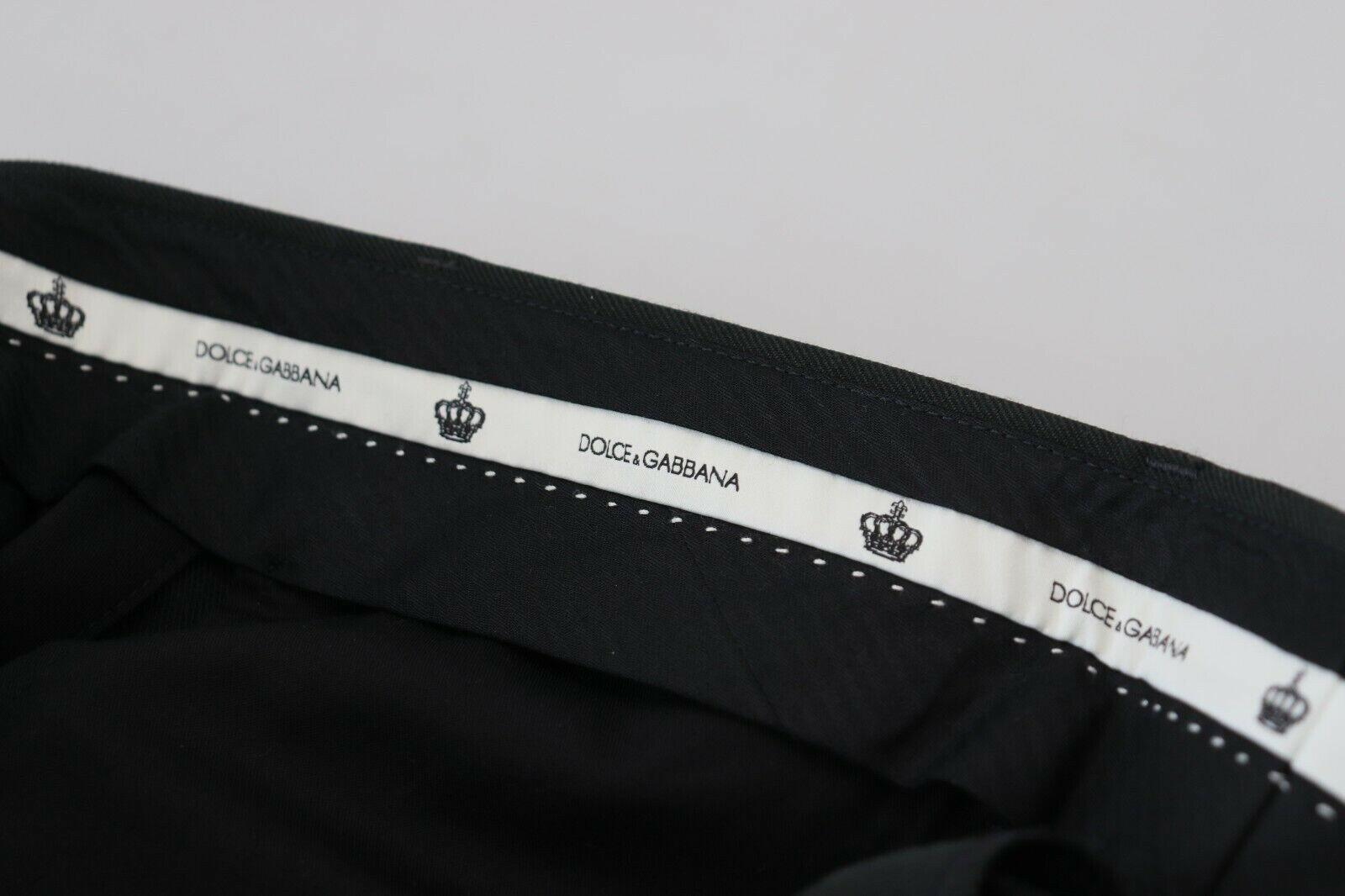 Dolce & Gabbana Black Striped Men Trousers Cotton Pants -   -  Dolce & Gabbana.