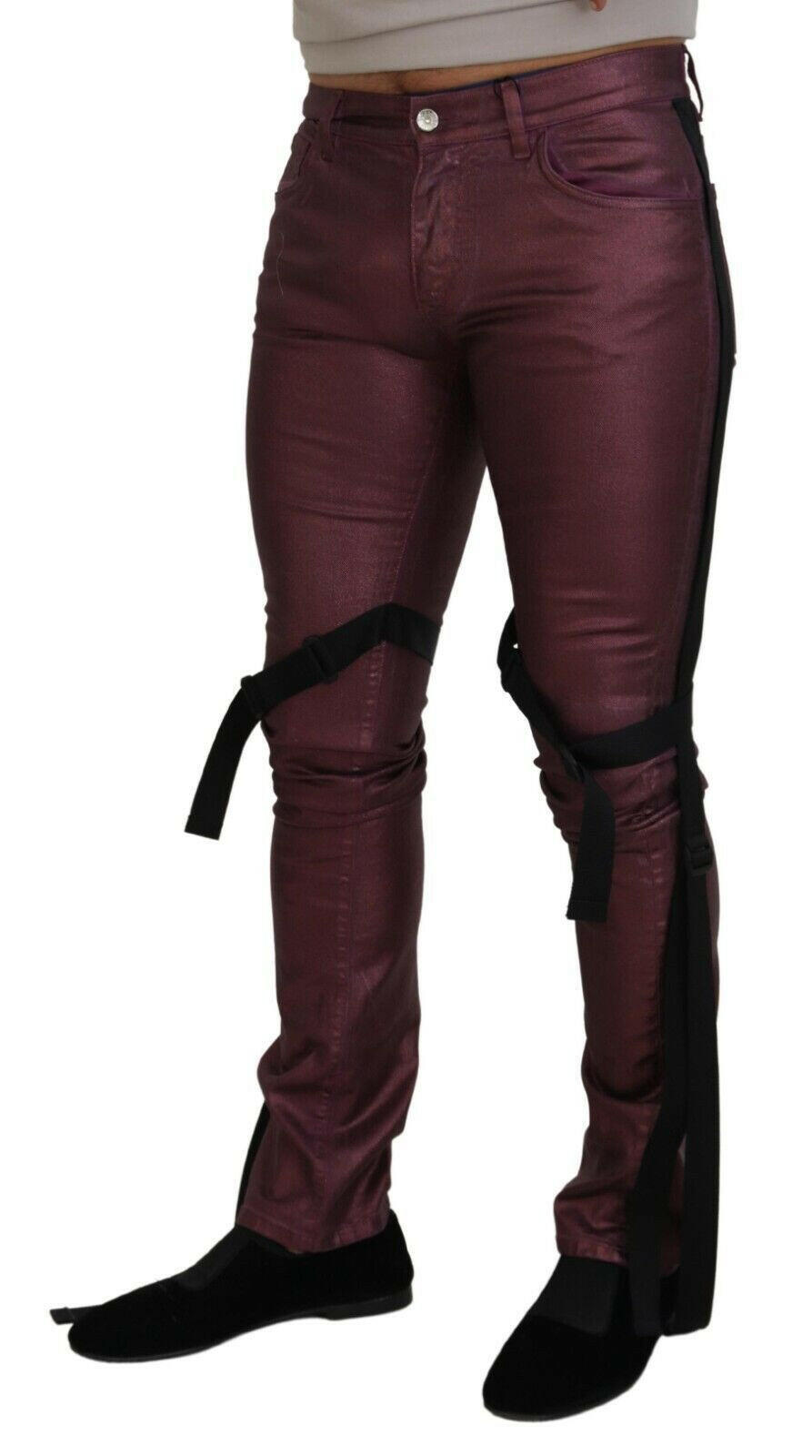 Dolce & Gabbana Magenta Cotton Men Casual Harness Denim Jeans -   -  Dolce & Gabbana.