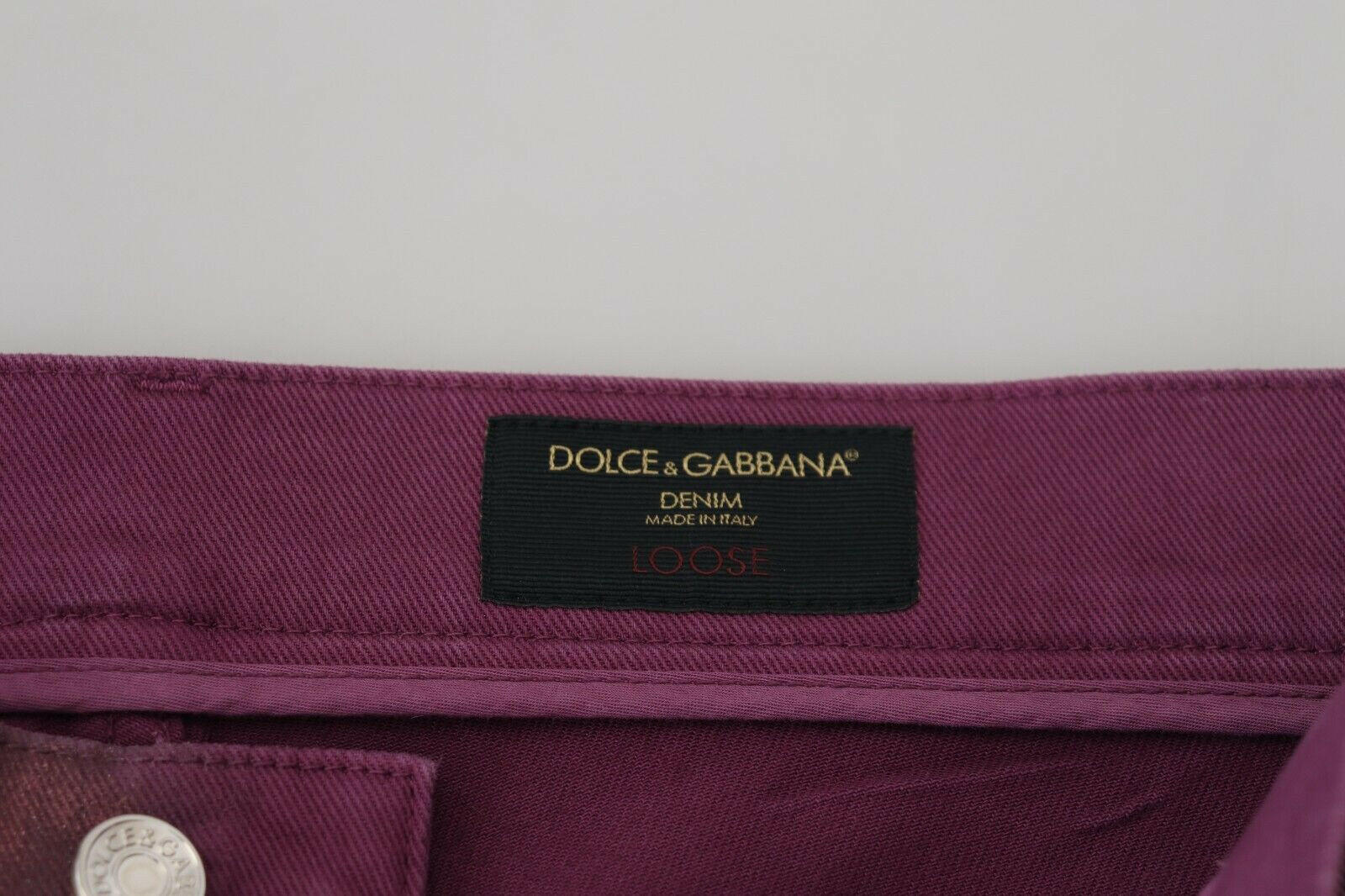Dolce & Gabbana Magenta Cotton Men Casual Harness Denim Jeans -   -  Dolce & Gabbana.