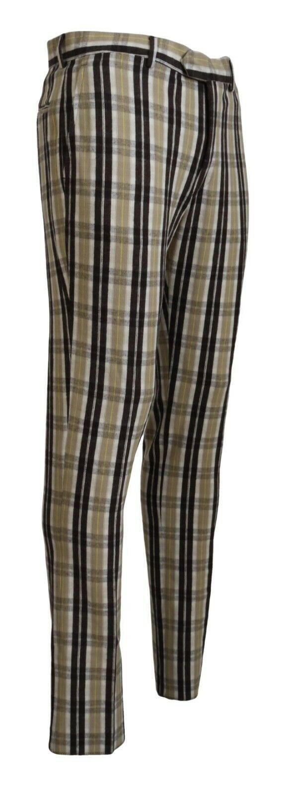 BENCIVENGA Multicolor Checkered Cotton Straight Fit Men Pants -   -  BENCIVENGA.