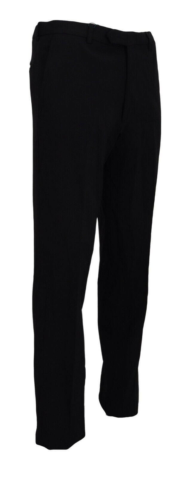 BENCIVENGA Black Straight Fit Men Formal Trousers Pants -   -  BENCIVENGA.