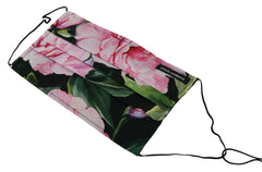 Dolce & Gabbana Black Floral Pleated Elastic Ear Strap Face Mask -   -  Dolce & Gabbana.