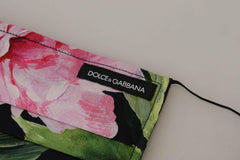 Dolce & Gabbana Black Floral Pleated Elastic Ear Strap Face Mask -   -  Dolce & Gabbana.