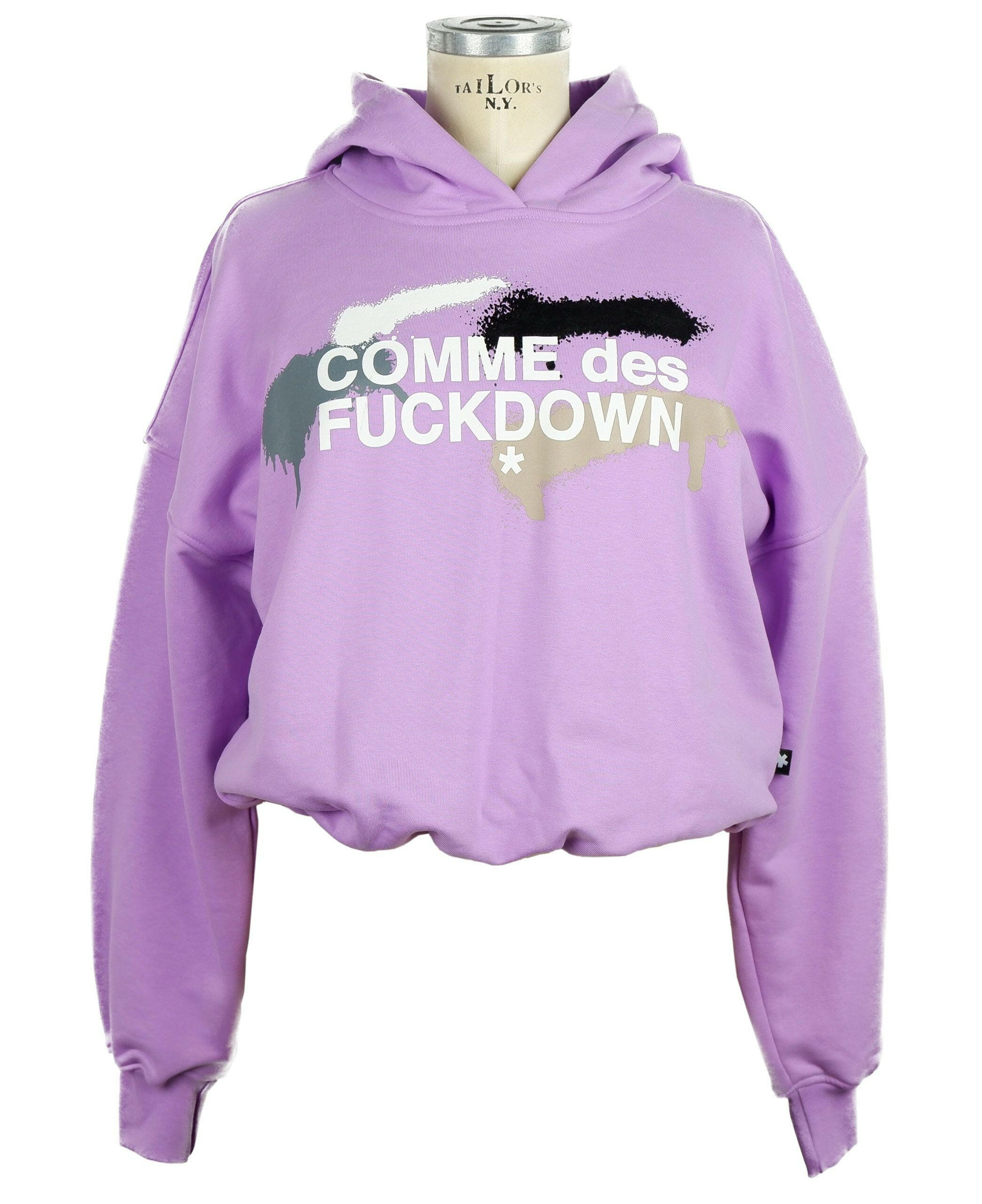 Comme Des Fuckdown Chic Purple Hooded Sweatshirt with Logo Print -   -  Comme Des Fuckdown.