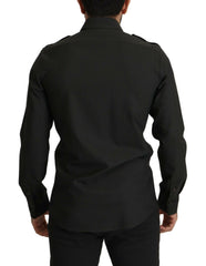 Dolce & Gabbana Dark Green Cotton Slim Fit Casual Men Shirt -   -  Dolce & Gabbana.