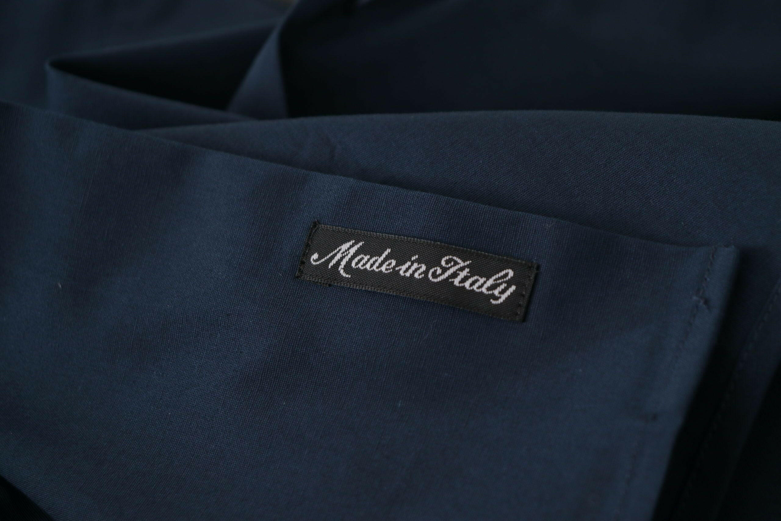 Roberto Cavalli Navy Blue Cotton Dress Formal Shirt -   -  Roberto Cavalli.