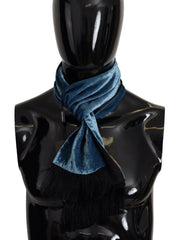 Dolce & Gabbana Blue Velvet Solid Neck Warmer Men's Shawl Scarf -   -  Dolce & Gabbana.