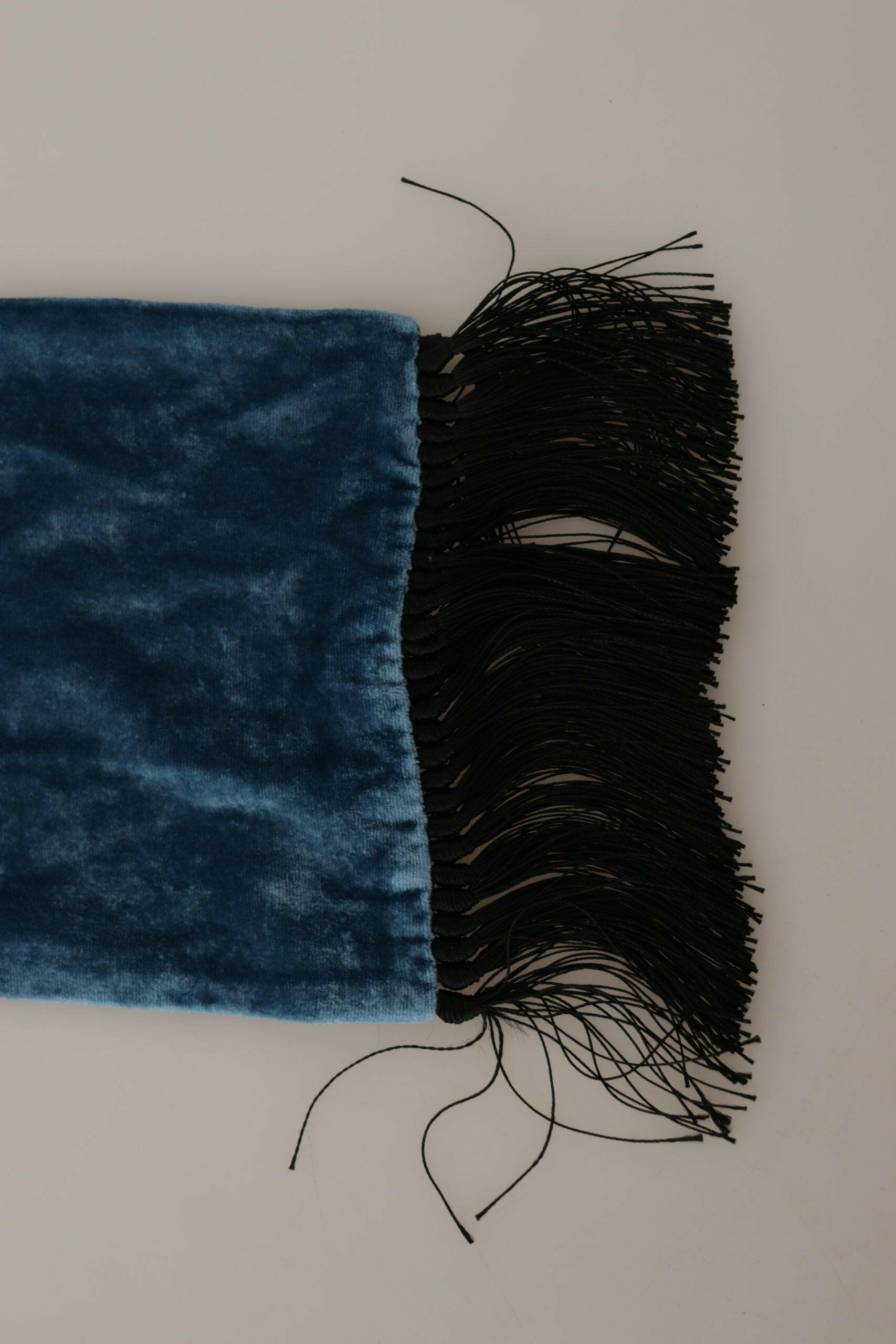 Dolce & Gabbana Blue Velvet Solid Neck Warmer Men's Shawl Scarf -   -  Dolce & Gabbana.