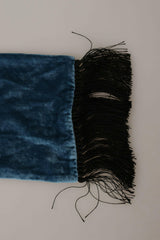 Dolce & Gabbana Blue Velvet Solid Neck Warmer Men's Shawl Scarf -   -  Dolce & Gabbana.