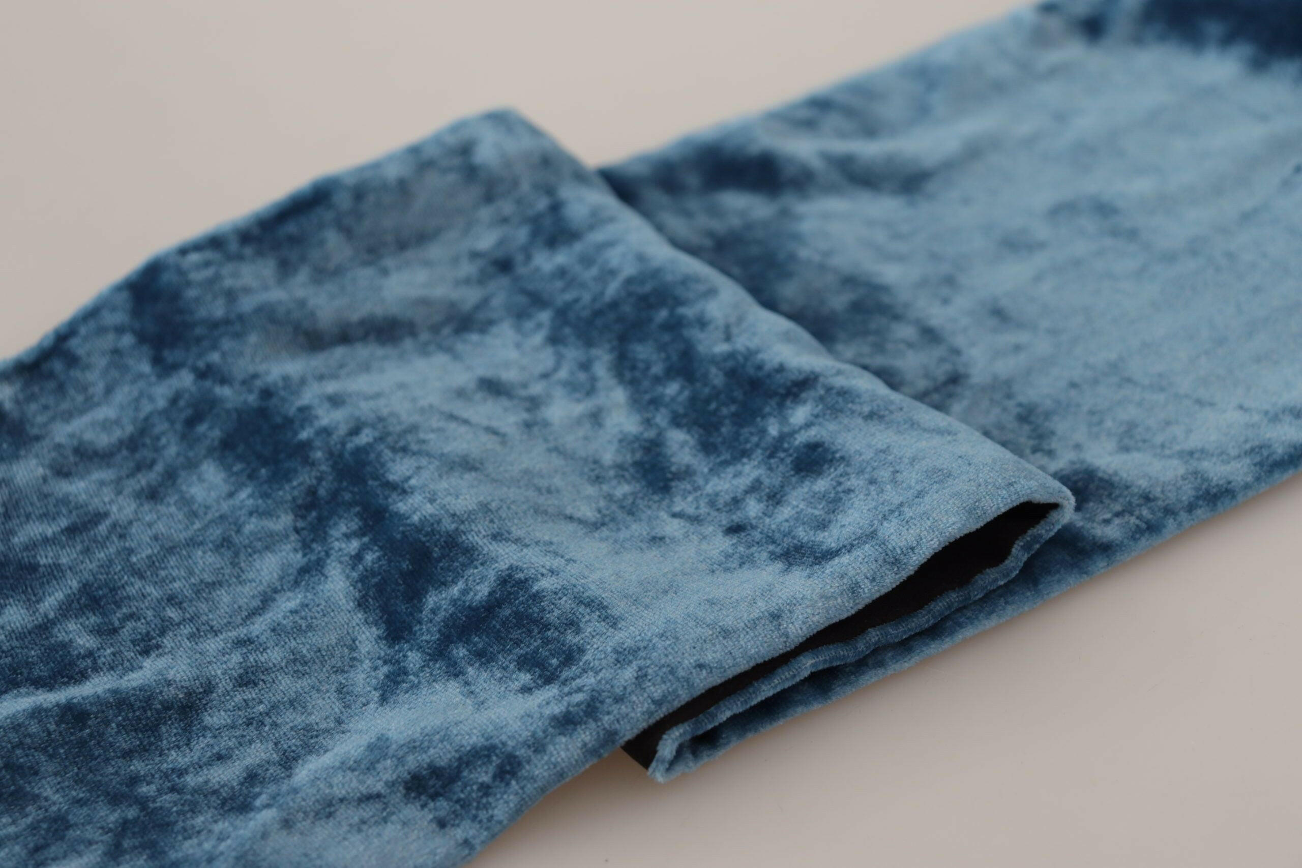 Dolce & Gabbana Blue Velvet Solid Neck Warmer Men's Shawl Scarf -   -  Dolce & Gabbana.