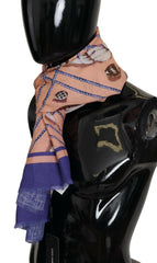 Dolce & Gabbana Blue Linen Seashell Pattern Mens Wrap Shawl Scarf -   -  Dolce & Gabbana.