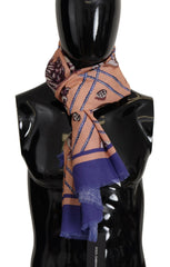 Dolce & Gabbana Blue Linen Seashell Pattern Mens Wrap Shawl Scarf -   -  Dolce & Gabbana.