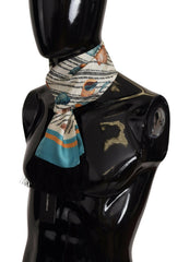Dolce & Gabbana Multicolor Seashells DG Print Silk Shawl Fringe Scarf -   -  Dolce & Gabbana.