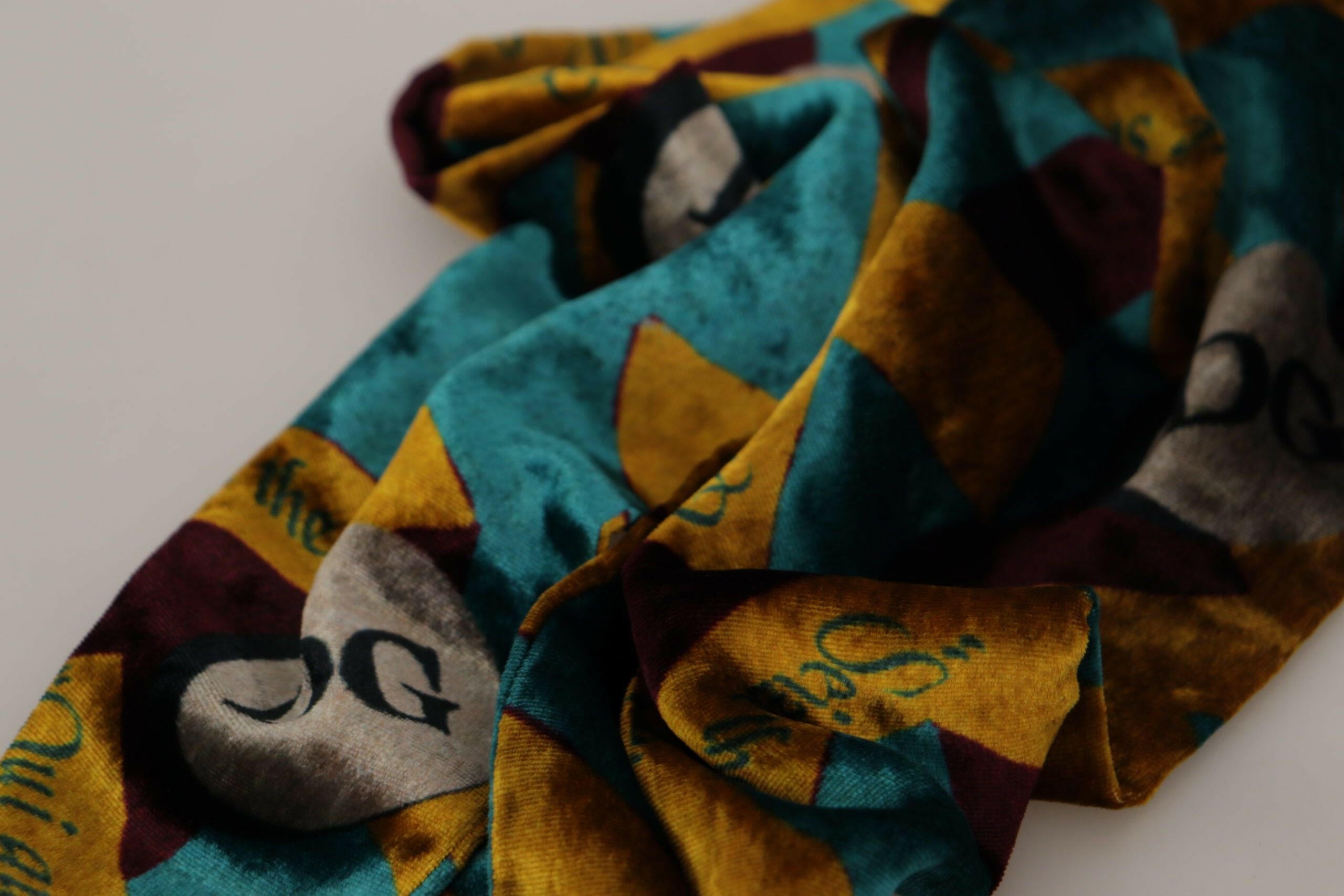 Dolce & Gabbana Multicolor DG Logo Print Shawl Wrap Fringe Scarf -   -  Dolce & Gabbana.