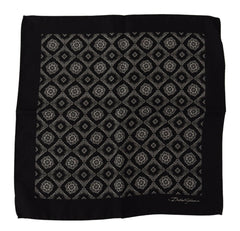 Dolce & Gabbana Black Geometric Patterned Square Handkerchief Scarf -  Mens Handkerchief -  Dolce & Gabbana.