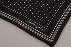 Dolce & Gabbana Black Polka Dots DG Logo Square Handkerchief -  Mens Handkerchief -  Dolce & Gabbana.