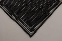 Dolce & Gabbana Black Polka Dots DG Logo Square Handkerchief -  Mens Handkerchief -  Dolce & Gabbana.