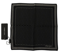 Dolce & Gabbana Black Polka Dots DG Logo Square Handkerchief -  Mens Handkerchief -  Dolce & Gabbana.
