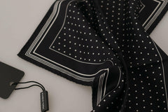 Dolce & Gabbana Black Polka Dots DG Logo Square Handkerchief -  Mens Handkerchief -  Dolce & Gabbana.
