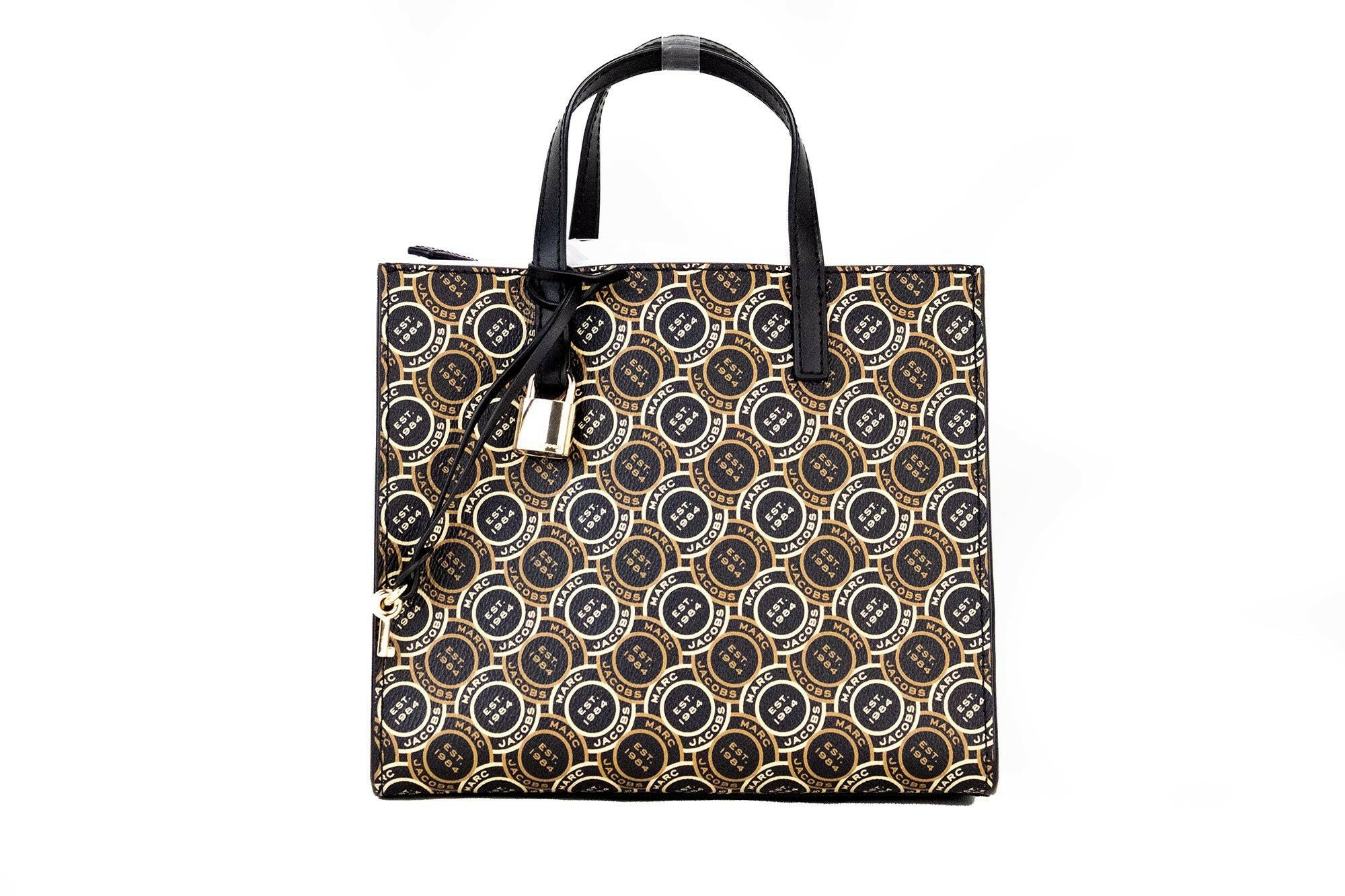 Marc Jacobs Mini Grind Signet Printed Leather Crossbody Tote Handbag Purse -  Luxury Cross Body Bag for Women -  Marc Jacobs.