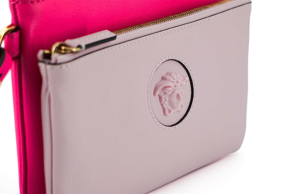 Versace Elegant Pink Leather Pouch Clutch -  Luxury Clutch Bag for Women -  Versace.