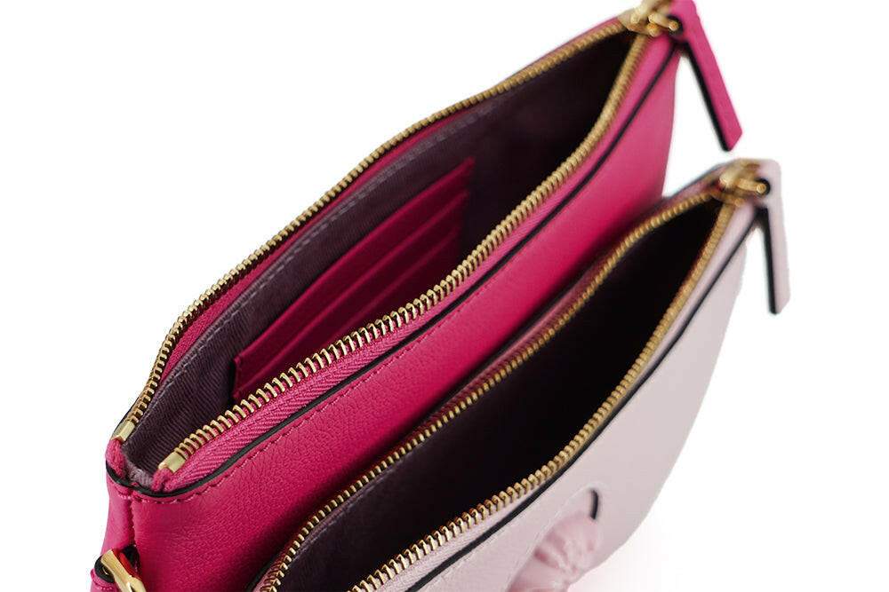 Versace Elegant Pink Leather Pouch Clutch -  Luxury Clutch Bag for Women -  Versace.