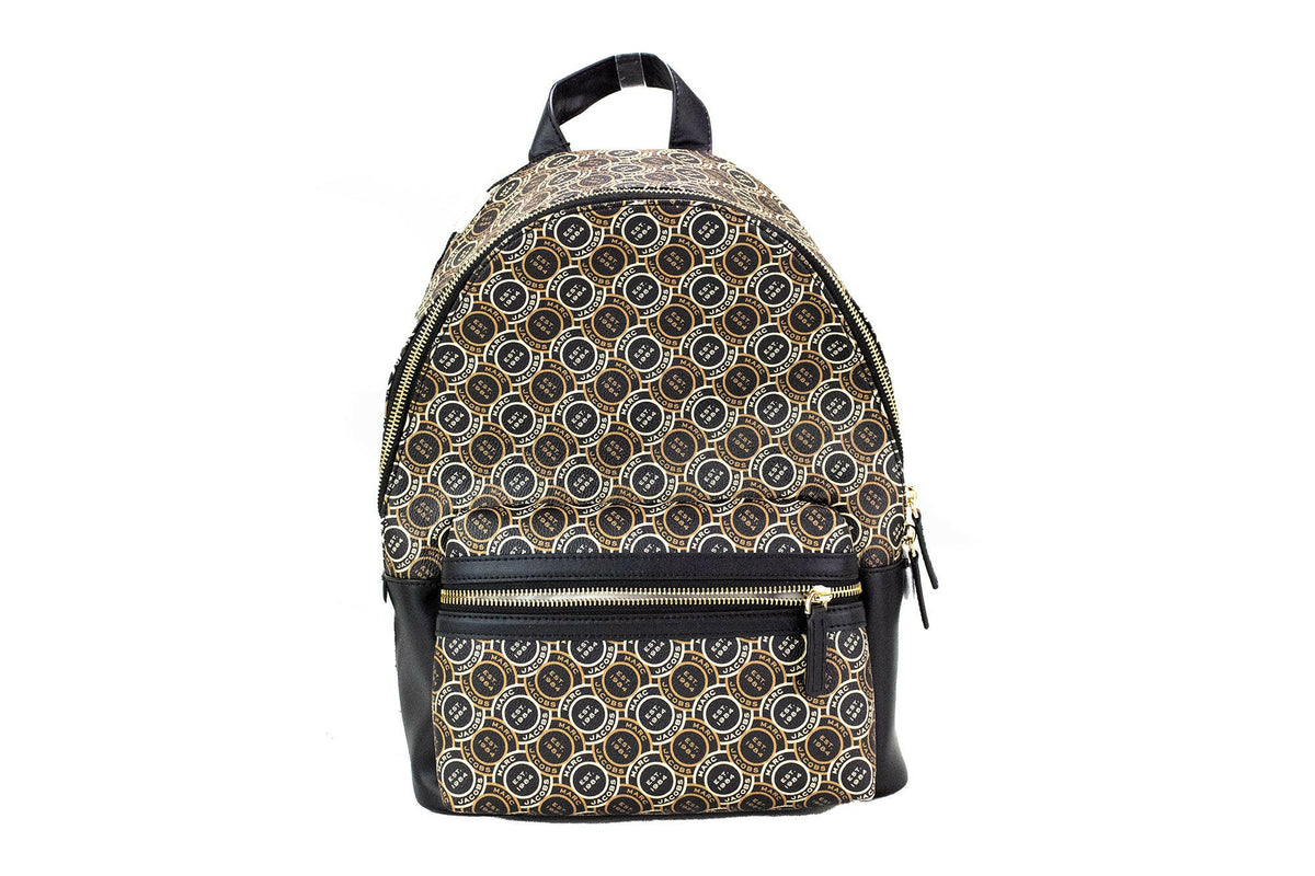 Marc Jacobs Signet Medium Black Logo Printed Leather Shoulder Backpack Bookbag -  Luxury Backpacks for Women -  Marc Jacobs.