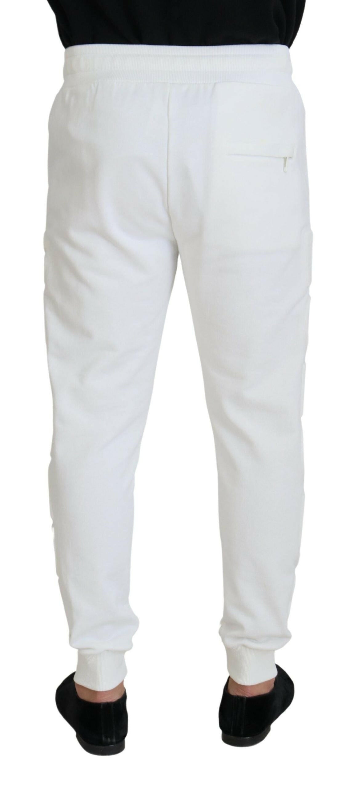 Dolce & Gabbana White Sport Logo Cotton Sweatpants Trousers Pants -   -  Dolce & Gabbana.