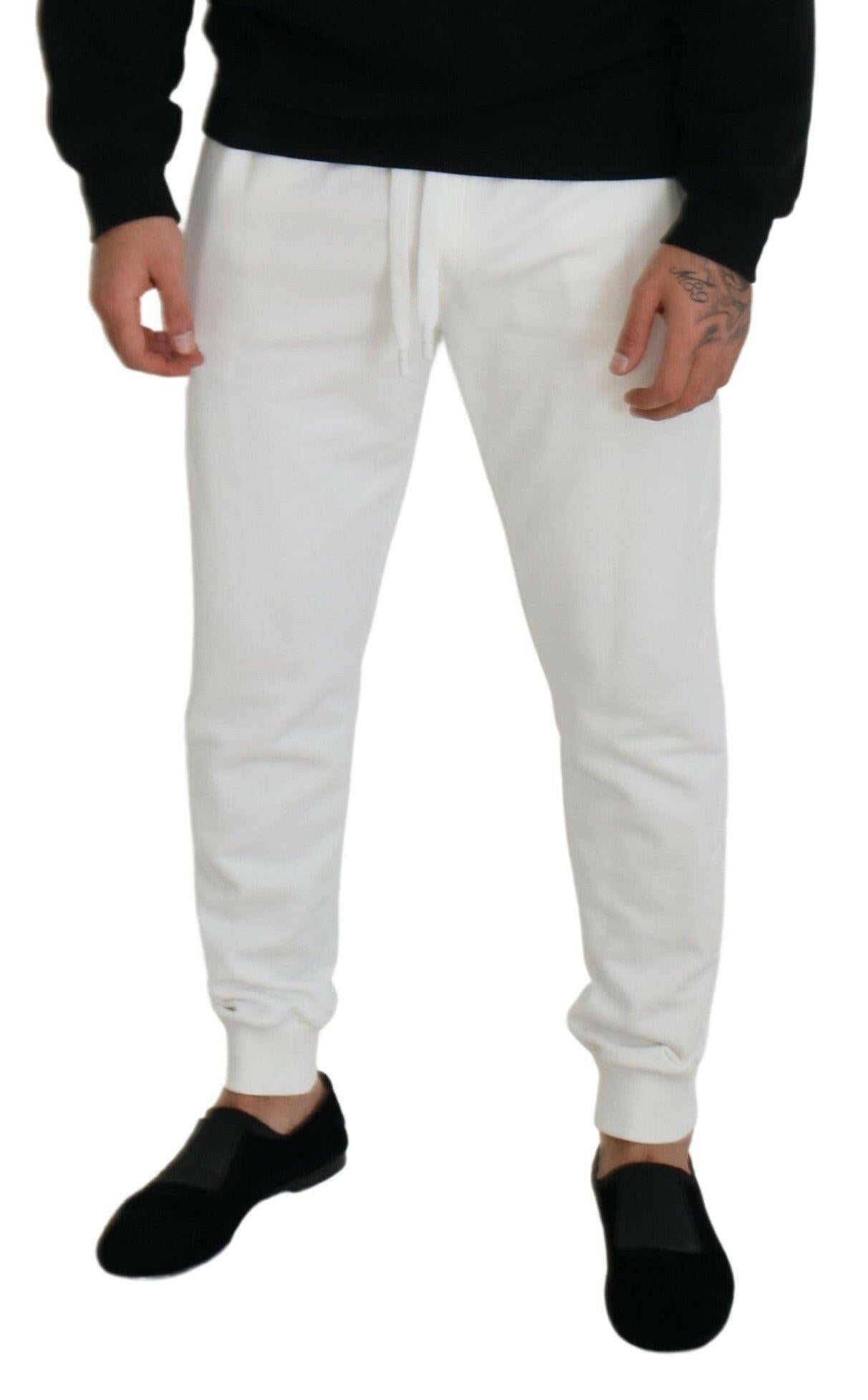 Dolce & Gabbana White Sport Logo Cotton Sweatpants Trousers Pants -   -  Dolce & Gabbana.