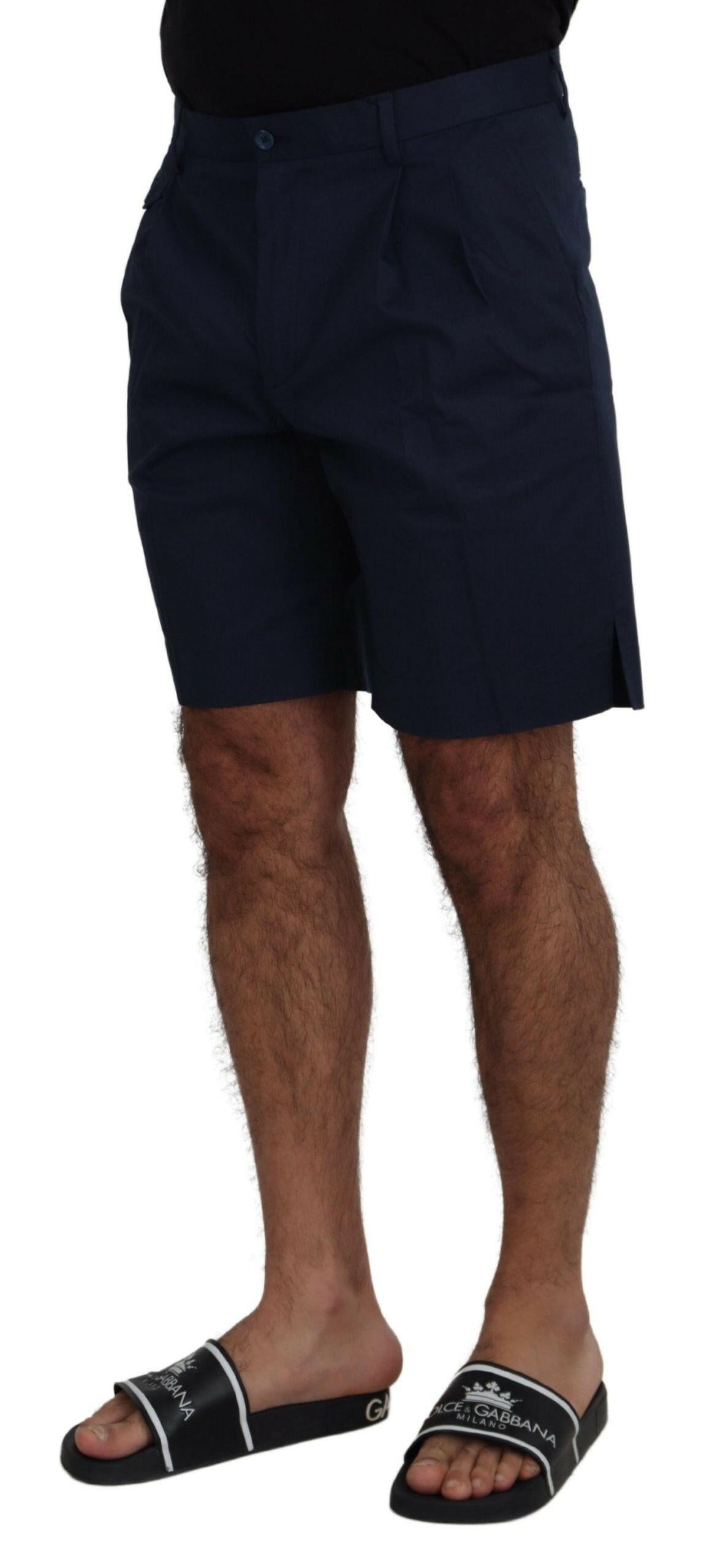 Dolce & Gabbana Blue Chinos Cotton Stretch Casual Shorts -   -  Dolce & Gabbana.