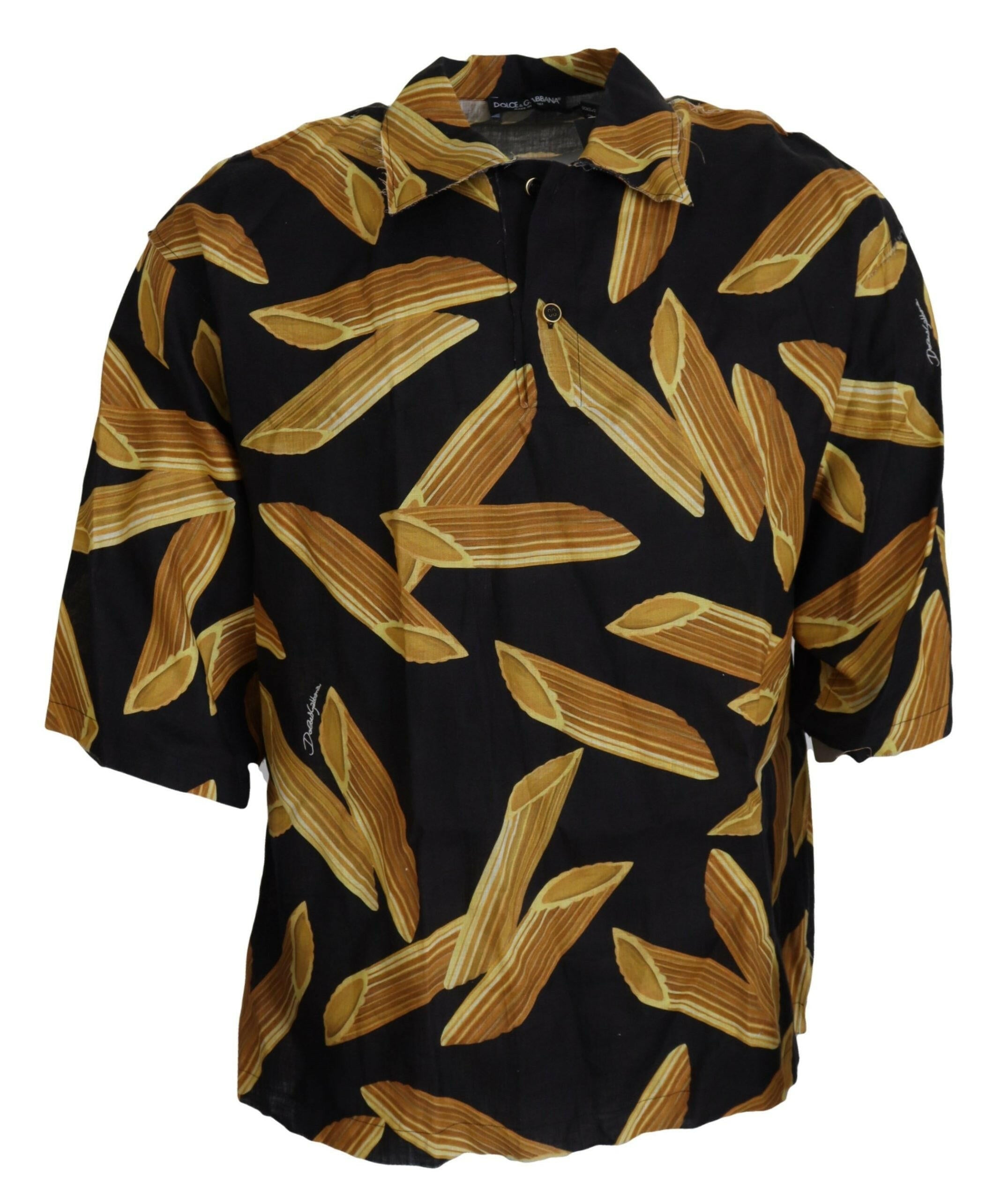 Dolce & Gabbana Black Casual Penne Rigate Linen Casual Shirt -   -  Dolce & Gabbana.