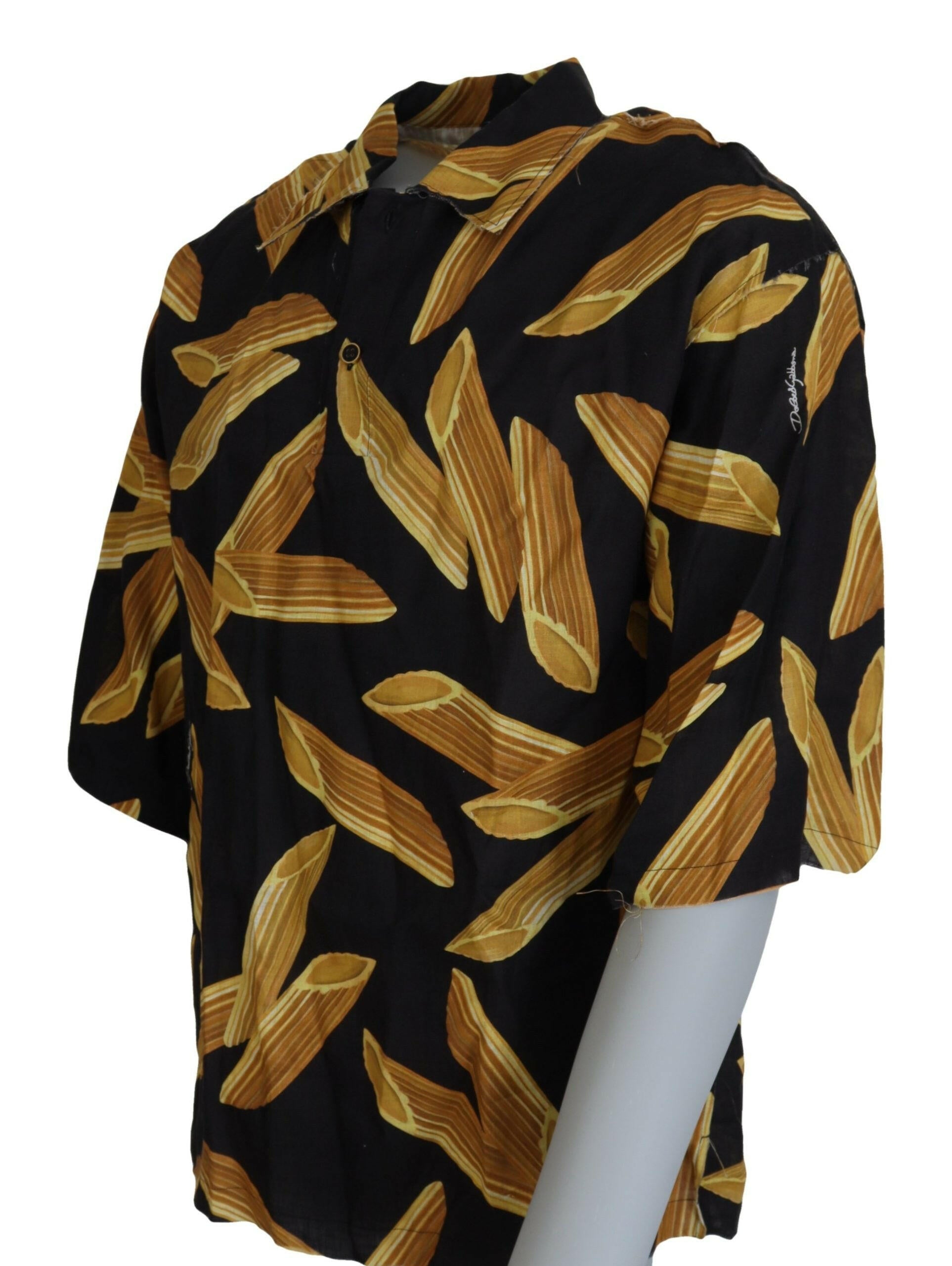 Dolce & Gabbana Black Casual Penne Rigate Linen Casual Shirt -   -  Dolce & Gabbana.