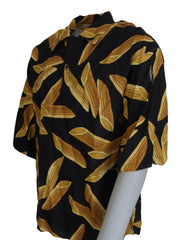 Dolce & Gabbana Black Casual Penne Rigate Linen Casual Shirt -   -  Dolce & Gabbana.