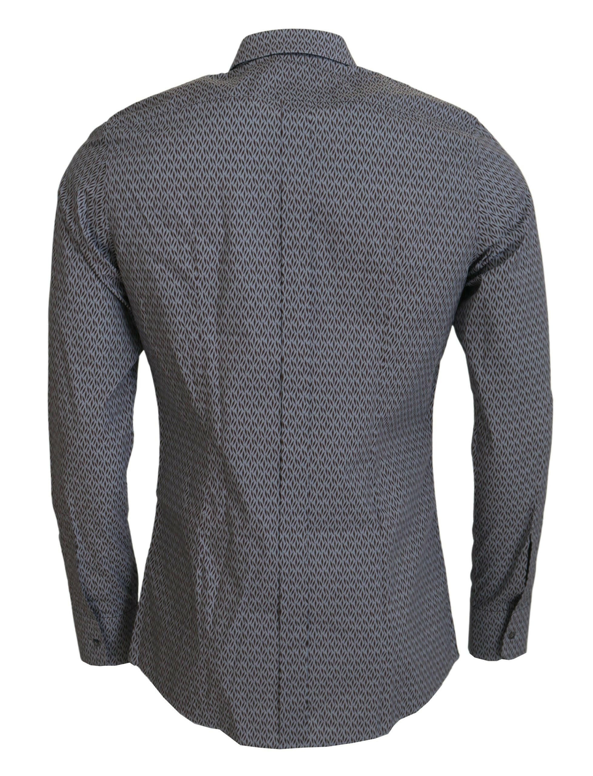 Dolce & Gabbana Gray Brown GOLD Slim Fit Dress Formal Shirt -   -  Dolce & Gabbana.
