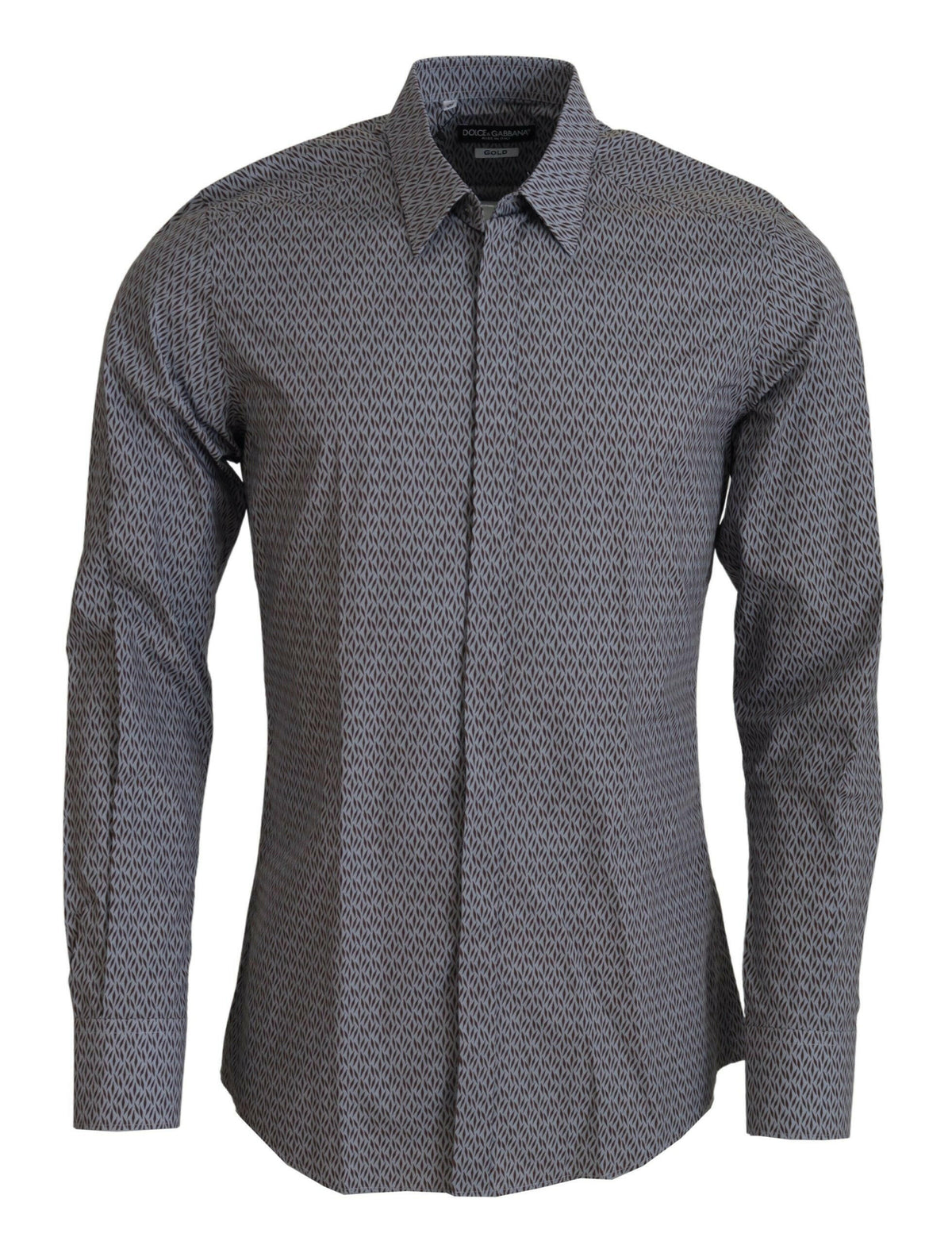 Dolce & Gabbana Gray Brown GOLD Slim Fit Dress Formal Shirt -   -  Dolce & Gabbana.